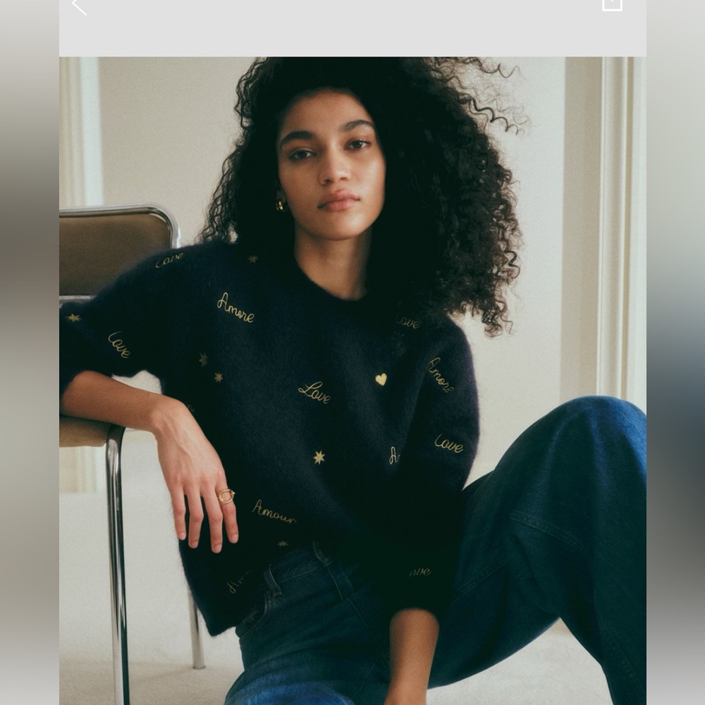 Sezane Black Hope Sweater/Jumper - Picture 2 of 4